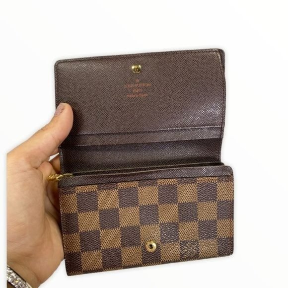 Authentic Louis Vuitton Wallet Damier Azur Used LV Purse Vintage - Picture 6 of 9